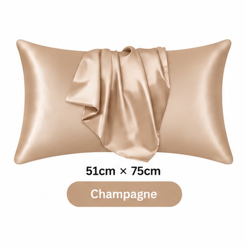 Silk-Style Pillowcase for Bedroom Bedding – Smooth Solid Color Pillow