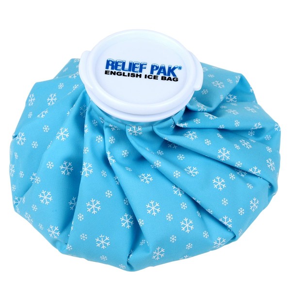 Relief Pak English-Style Ice Bag / Pack Cold Therapy to Reduce Swelling, Decrease Pain and Offer Cold Compression Relief from Bruises, Migraines, Aches, Swellings, Headaches and Fever, 9" Diameter