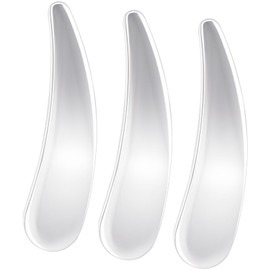 BEIQIYA 3pcs Mini Metal Cosmetic Spatulas, Reusable Makeup Scoop Skincare Spatula, Facial Beauty Accessories for Facial Cream Mask Essence Mixing and Sampling- Silver