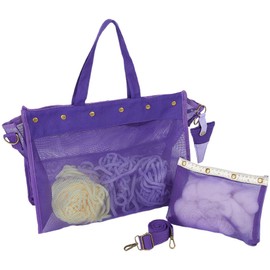 craspire Knitting Bag Large Yarn Storage Organiser Lightweight Large Yarn Storage Bags Knitting Bags with Case Removable Shoulder Strap Ruler Buckle Keyring Made of Faux Leather