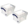 Really Useaful Plastic Storage Boxes (Clear, 3 Litre Pack of