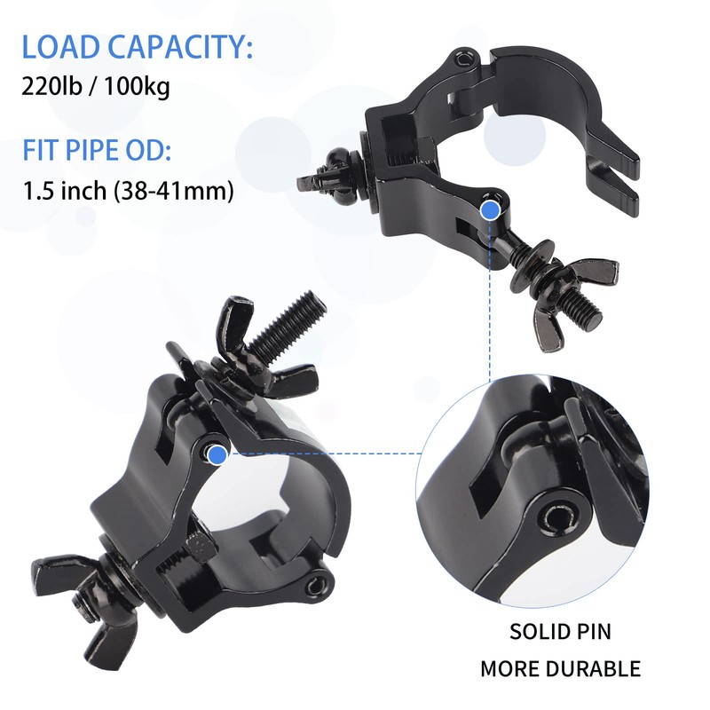 DBREAKS Quick Buckle Stage Lighting Clamp, 4 Truss Clips, 40