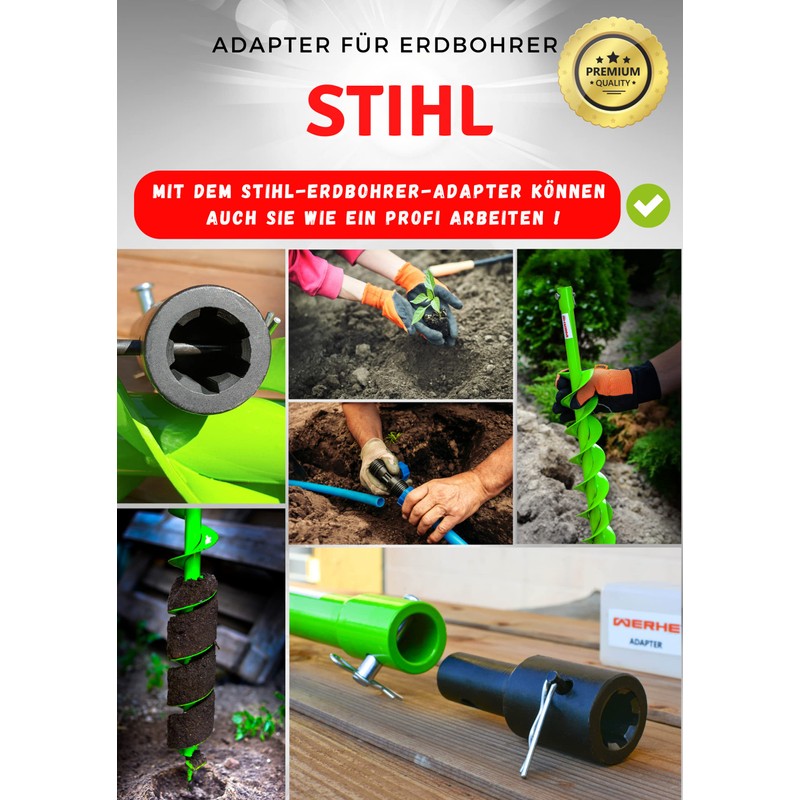 Werkon Professional Auger Adaptor for Stihl BT 106 BT 120