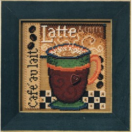 Latte Beaded Counted Cross Stitch Kit Mill Hill 2008 Buttons Beads Autumn MH148205