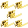 Probrico 5 Pack| Gold Door Handles Passage Door Levers, Heavy