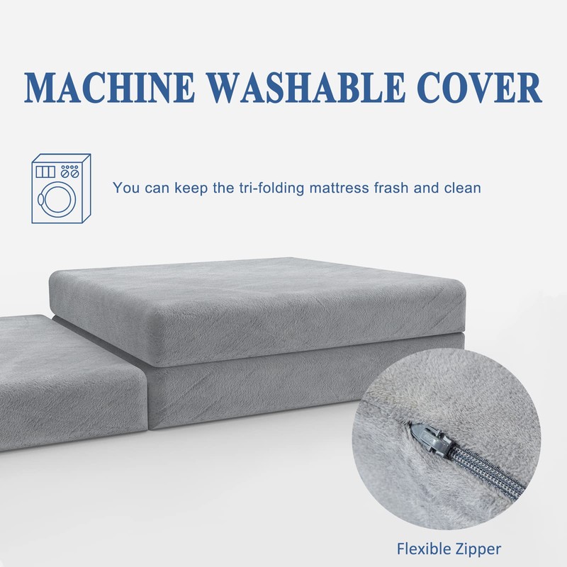 SINWEEK Tri Folding Mattress with Storage Bag 4" Foldable Mattress