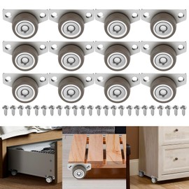 12 Pcs Side Mount Casters 1.25inch Small Caster Wheels Non Swivel Rigid Furniture Wheels Mini Little Fixed Caster Wheels for Rubbish Bins, Drawers, Trays, Under Bed Storage Bins, DIY Project
