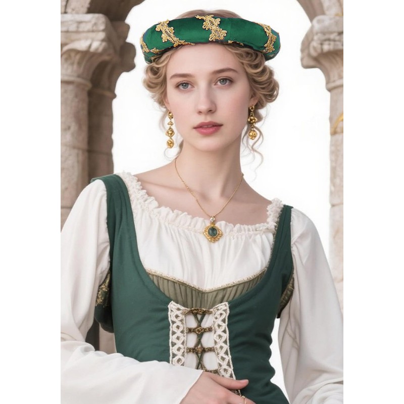 PROCOS Renaissance Padded Roll Chaplets Coif Cap Velvet Medieval Headwear