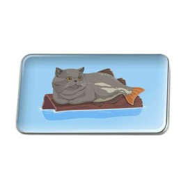 Catfish Mercat Cat Mermaid On Log Rectangle Lapel Pin Tie Tack