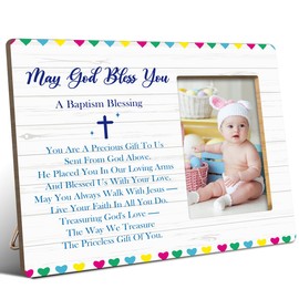 JANLAN Baptism Picture Frame,Baptism Gifts for Girl Boys,Christian Baptism Gifts,Baby Christening Gifts,You Are a Precious Gift to Us Sent from God Above Photo Frame