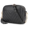 lola mae Quilted Crossbody Bag, Trendy Design Shoulder Purse (Black)
