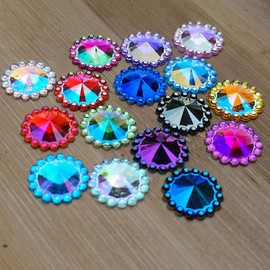 Tatorera 200pcs 12mm Flat Back Rhinestones for Crafting (Multicolored)