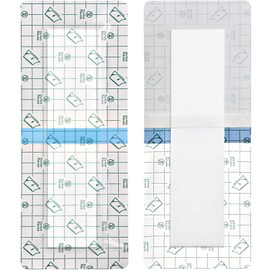 Waterproof Incision Bandages for Large Wounds Knee Hip Replacement Adheisve Island Dressing Bandaid Tape Post Surgical Shower Protector, No Glue On Center 4 x 8 Inch (Pack of 25)