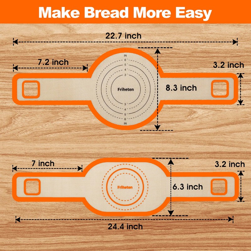 Friheten Sourdough Silicone Bread Sling -Oval and Round Non-Stick &
