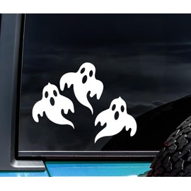 Cute Little Ghost Cute Horror Car Decal Put Smile on Your Face White Premium Decals & Stickers for Every Surface - Walls, Windows, Laptops, Cars, and More Size 6 Inches