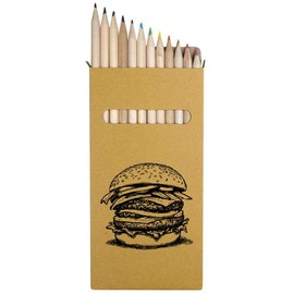Azeeda 12 x 'Stacked Burger' Long 178mm Coloured Pencils/Pencil Set (PE00067193)
