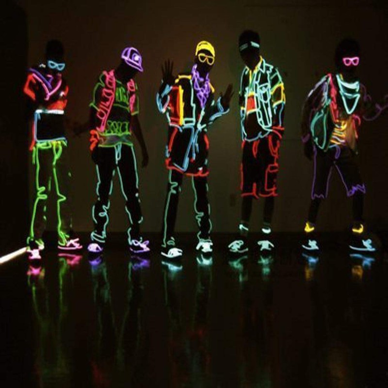 JYtrend 9 Pack 9ft Neon Light El Wire w/Battery Pack