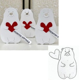 hinana Heart Bear Metal Die Cuts,Cute Hug Bear Animal Frame Cutting Dies Cut Stencils for DIY Scrapbooking Photo Decorative Embossing Paper Dies for Scrapbooking Card Making