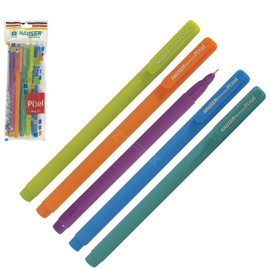 Hauser Pixel 5 x 0.7mm Tip BLUE Effortless Ink Smooth Writing Ballpoint Pens