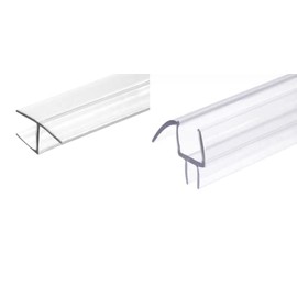 KC Hardware 72" Frameless Shower H Side Seal Strip and 40" Shower Door Sweep for 1/4 Inch (6mm) Thick Glass Door, Shower Door Seal Strips- Stops Water Leakage and Shower Leaks- Clear