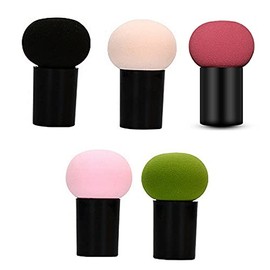 YOVECATHOU 5 Pcs Beauty Flawless Makeup Foundation Puff Mushroom head Sponge Dry Wet Dual-use Cosmetic Puffs for Powder