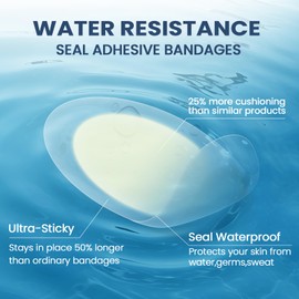 Povihome Gel Blister Bandages Blister Cushions - Water Resistant Hydrocolloid Bandages for Foot, Toe, & Heel - Blister Pads for Prevention & Recovery (13 ct, Heel Pack)