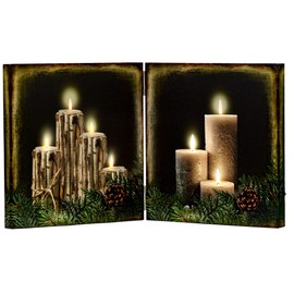 Oak Street Wholesale OSW Light up LED Candle Canvas Art Folding Tabletop Decor