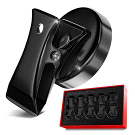 FORCE MAGNET [ Upgraded Clamp ] 10 Powerful Stainless Steel Magnetic Bulldog Clips, Heavy Duty Refrigerator Magnet Hook Clips, Free Anti Scratch Pads ~ The Most Powerful Magnet (Black)