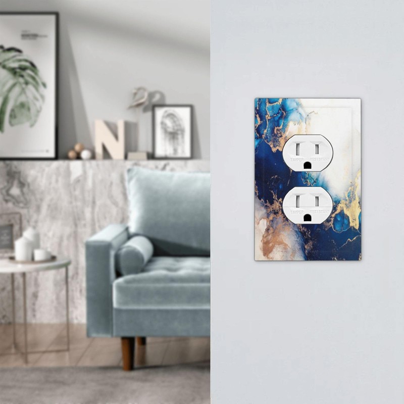 Art Marble Abstract 1 Gang Duplex Device Wall Plate Cover