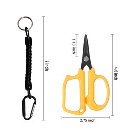 JARVISTAR 4.65" Fishing Scissors - Heavy Duty Line Cutter with Spring Clip Keychain, Dual Serrated Stainless Blades - Cuts Braided, Mono & Fluorocarbon Lines for Saltwater & Freshwater Orange