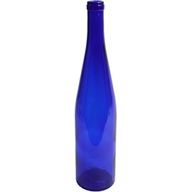 The Cary Company 30WBW2 750 mL Cobalt Blue Stretch Hock Wine Bottles, 3" ID, Glass (Pack of 12)