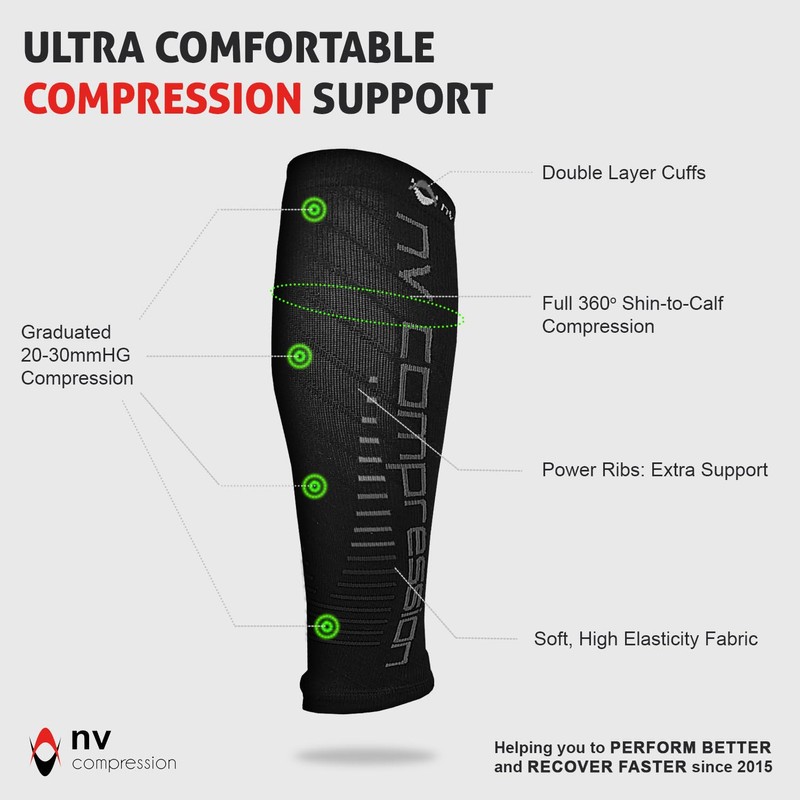 NV Compression Race and Recover Footless Compression Stockings - Calf