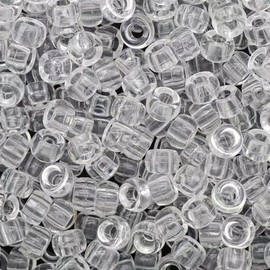 1000 Pcs 6x9 Mm Pony Beads Bulk Plastic Bracelet Beads Plastic Pony Beads for Bracelets Making Multi-Colored Bracelet Beads for Hair Braiding DIY Bracelet Necklace Key Chain and Jewelry Making