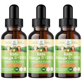 Natures Craft- Líquido Omega 3 EPA DHA para Niños Vegano Orgánico Omega 3 para el Desarrollo de Ojos Cerebrales Infantiles y de Cuerpo Completo       