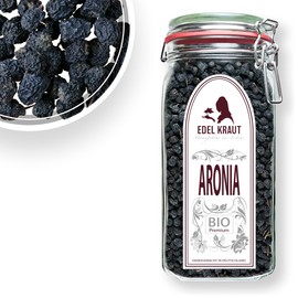 Aronia Berries Dried Organic 130 g in Premium Wire Clip Jar | Elegant Herb - Organic Aronia Berry (Whole) [Aronia Melanocarpa] Superfood - Raw Vegan - Organic Aronia Berries from Controlled Organic