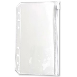 PinezOne [A6 Transparent Refill] A6 6 Hole Transparent Refill with Zipper, Set of 5