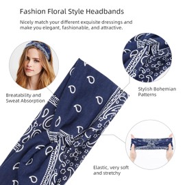 Fashionable Women’s Bohemian Wide Headbands: A Set of 6 Hair Accessories Ideal for Yoga and Workouts