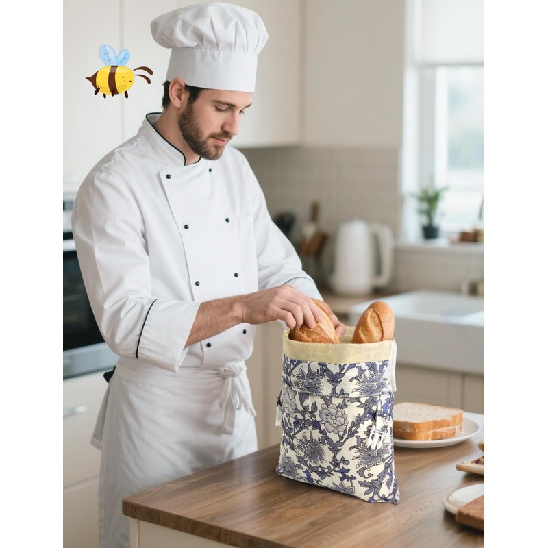 Reusable Bread Bags for Homemade Bread, 2 Pack XL Cotton