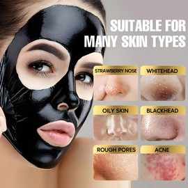 FeiCuiYun Blackhead Remover Mask, Activated Charcoal Peel Off Mask, Charcoal Peel Off Black Mask Facial Mask Purifying and Deep Cleansing for All Skin Types, (60g)