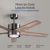 VAGIZM Ceiling Fan 52'' with Light: Modern Remote Control Fans