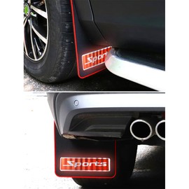 4 Pcs Reflective Soft Rubber Splash Guards - Universal Vehicle Mud Flaps - Sports Car Safety Warning