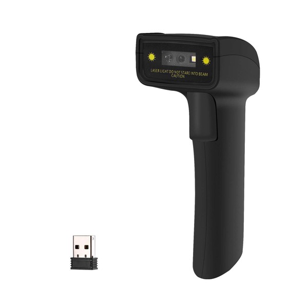 Symcode Barcode Reader, Handheld Two-Dimensional, One-Dimensional, LCD Reading, 2.4 GHz Wireless/USB Connection, Suitable for Stores, Offices, Logistics, Warehouses, Libraries, etc