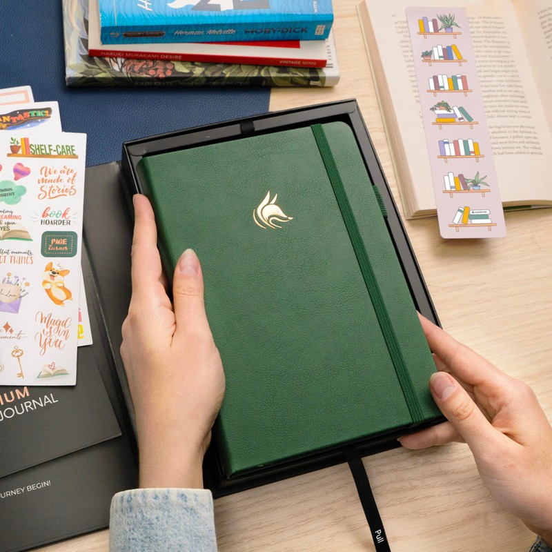Clever Fox Reading Journal Premium – Review Log Notebook with