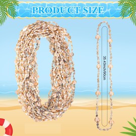 Ecation Hawaii Shell Luau Leis Bulk Sea Shell Leis Natural Tahitian White Nassa Necklace Summer Beach Party Apparel Jewelry Accessories for Women Men Hawaiian(24 Pieces)