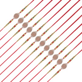 Set of 12 Rakhi for Brother Rakhi Thread Bracelet for Bhai Bhabhi Bhaiya Veera Raksha Bandhan Rakhi Set Dora Bracelets with for Brother Sister Indian Traditional Raksha Bandhan Festival