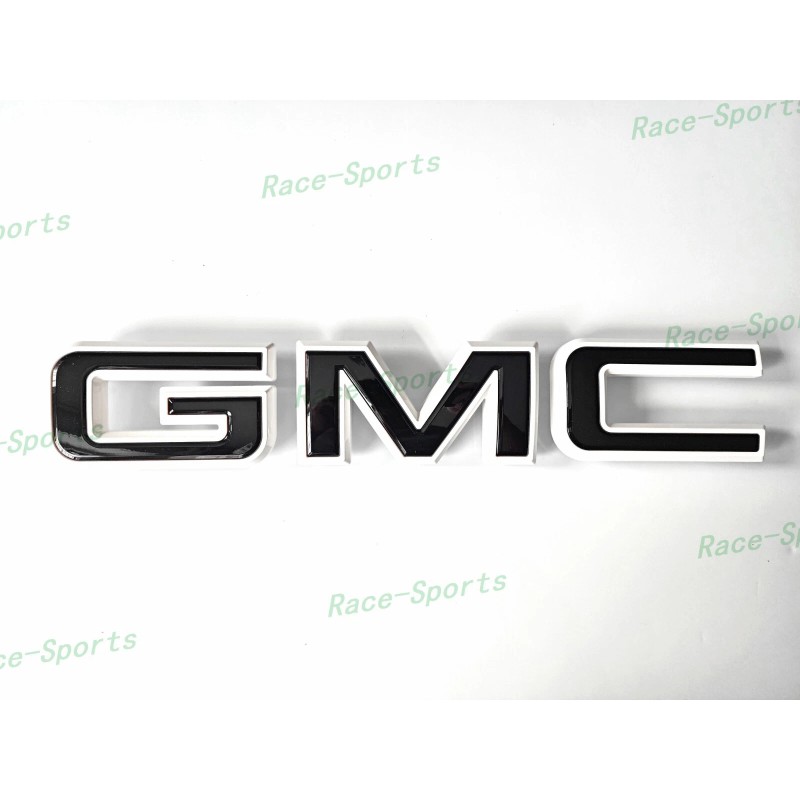 Auto GMC 2PCS Set Front Rear White Black GMC Emblem