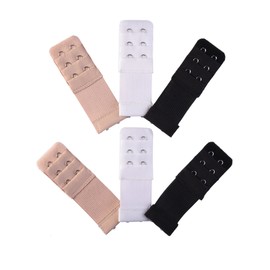 eBoot 6 Pieces Bra Extender Bra Extension Strap, 3 Rows 2 Hooks, 3 Colors