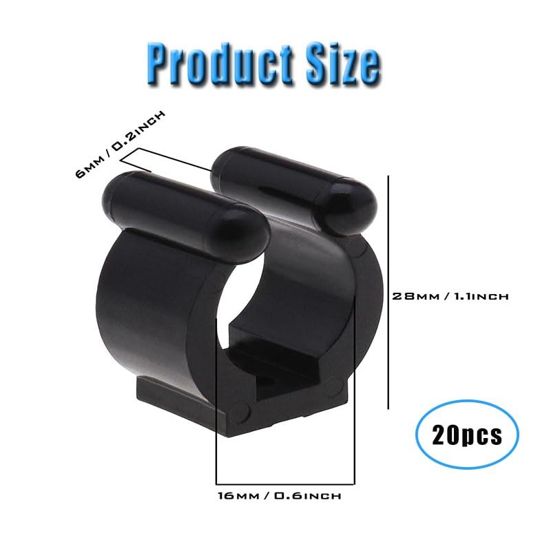 WADY Fishing Pole Rod Holder Clips - 20 Pieces Rubber