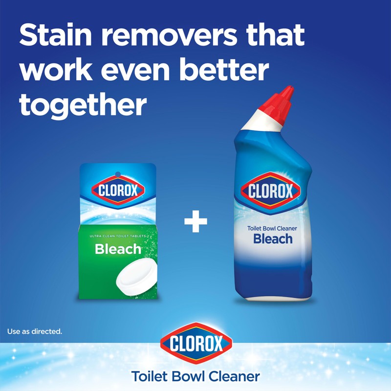 Clorox Toilet Bowl Cleaner Bleach, Rain Clean, 24 Fluid Ounces,