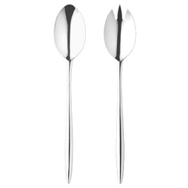 Galateo Servire Premium Serving Set - 18/10 Stainless Steel - Large Serving Spoon & Fork - Elongated Ultra-Slender Design - Set of 2 - Dishwasher Safe